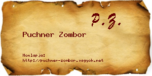 Puchner Zombor névjegykártya